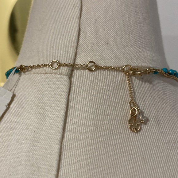 NWT Lucky Brand double tier tag and horn turquoise pendant necklace - Picture 6 of 6